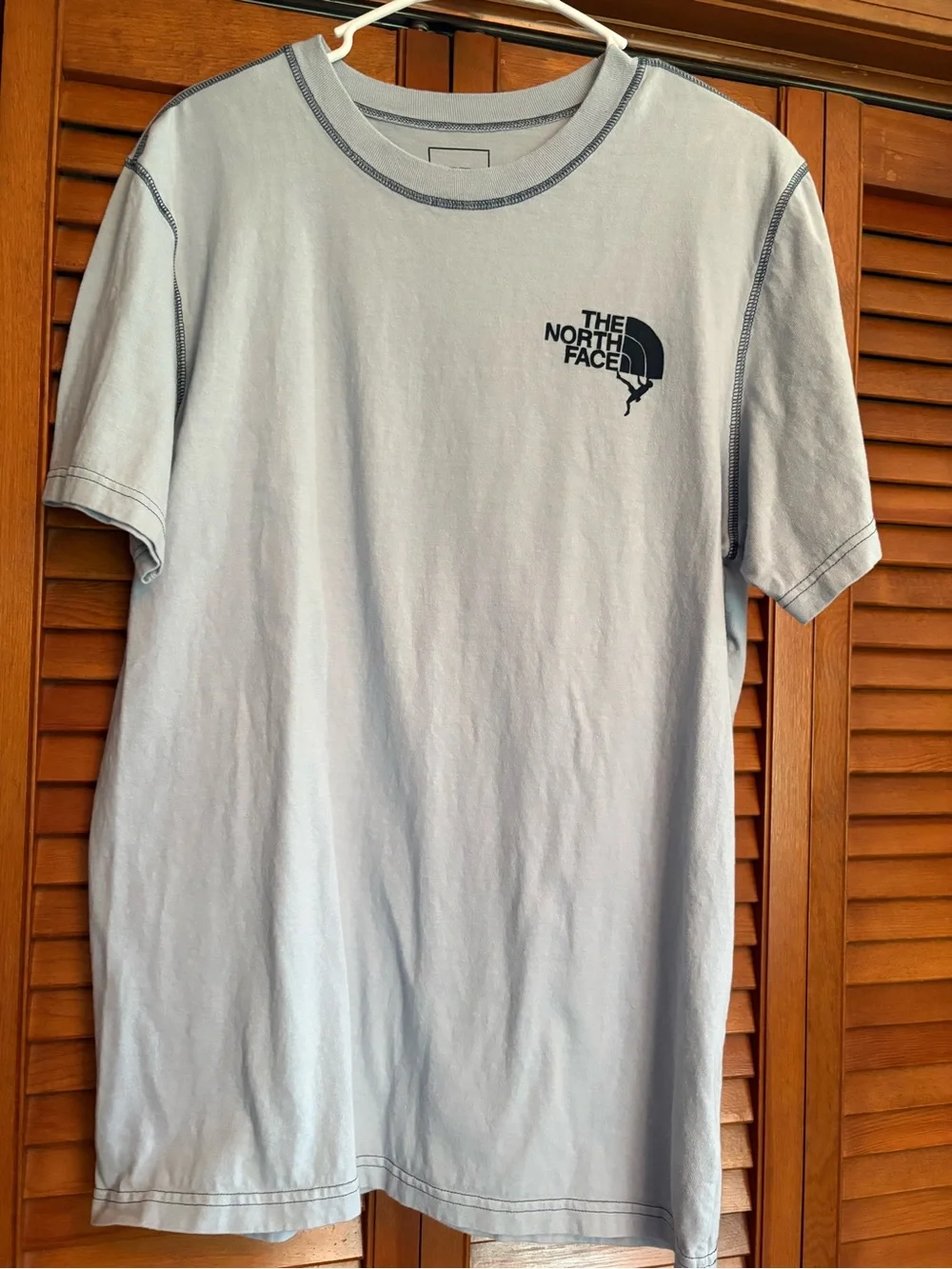 The North Face Light Blue Tee with Navy Logo